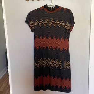 VINTAGE ETCETERA CHEVRON DRESS WITH TWO POCKETS RETRO mod